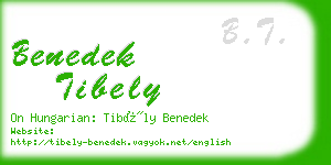 benedek tibely business card